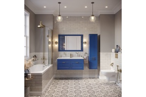 Тумба с раковиной Sanflor Ванесса 105 подвесная, индиго - 3