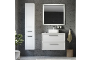 Мебель для ванной STWORKI Эстерсунд 90 белая матовая, монте тиберио