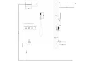 Душевая система Abber Daheim с термостатом черная матовая - 2