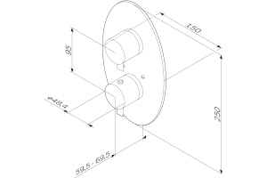 Термостат AM.PM Awe F1590000 С ВНУТРЕННЕЙ ЧАСТЬЮ, для душа - 2