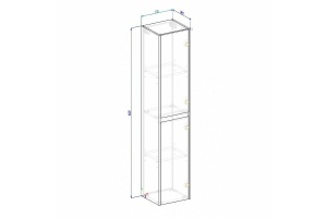 Шкаф-пенал Belbagno Kraft 160х33 Rovere Nebrasca Natur (KRAFT-1600-2A-SC-RNN-L) - 2