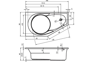 Акриловая ванна Riho Yukon 160 R - 2