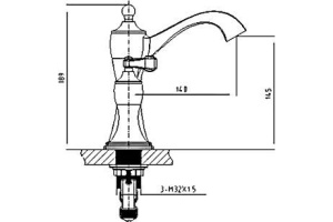 Смеситель для раковины Timo Unari золото, черный (7511/ 04Y) - 2