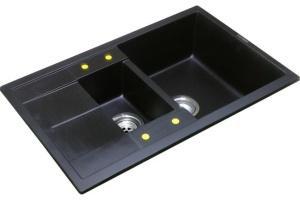 Мойка кухонная Lava D4 lava (чёрный металлик) - 3