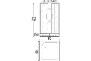 Душевая кабина с поддоном River Quadro Б/К 90/24 MT (10000001453) - 3