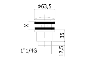 Донный клапан Cezares белый, хром (CZR-SAT25-BIO) - 2