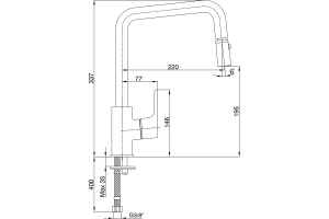 Смеситель E.C.A. Luna 102118049EX для кухонной мойки - 2