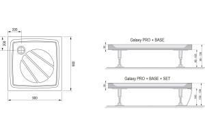 Квадратный душевой поддон Ravak Perseus Pro 90x90 см (XA037701010) - 3