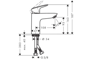 Смеситель для раковины Hansgrohe Logis хром (71102000) - 2