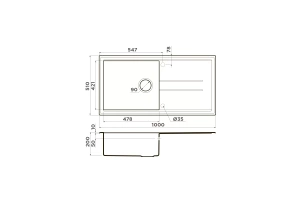 Мойка кухонная Omoikiri Tedori Tetogranit/leningrad grey (4993567) - 2