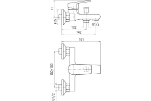 Смеситель для ванны с душем Rav Slezak Colorado черный матовый - 2