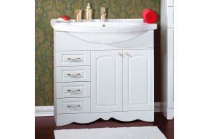 Тумба с раковиной Бриклаер Анна 90 центральная, белая