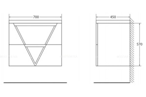 Тумба под раковину BelBagno Vittoria 70 белый  - 3