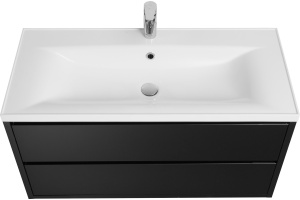 Комплект мебели Aquaton Римини 80 черный глянец - 3