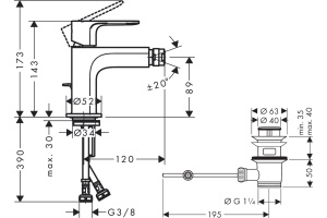 Смеситель для биде Hansgrohe Rebris S 72210670 черный матовый - 2