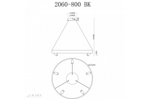 Подвесная люстра iLedex Vision 2060-D800 BK - 3