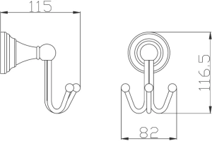 Крючок тройной Rav Slezak Morava белый глянцевый - 2