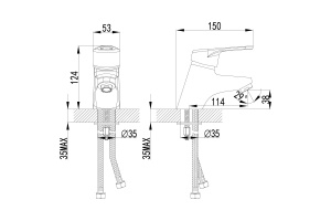 Смеситель для раковины Lemark Luna хром (LM4106C) - 2