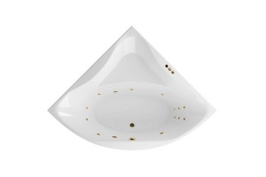Ванна акриловая Excellent Glamour Smart 150х150 с гидромассажем белый - золото