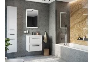 Зеркало STWORKI Эстерсунд 60 белое матовое, с подсветкой, сенсор на зеркале - 3