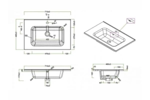 Мебельная раковина Belbagno Etna 71х46 белый (BB700ETL) - 2