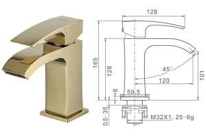 Смеситель для раковины Gappo золото глянцевое - 2