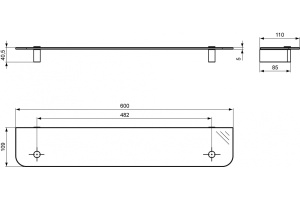 Стеклянная полка Ideal Standard Connect (N1394AA) - 2