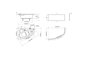 Экран для ванны фронтальный RAVAK Asymmetric (CZ45100000) - 2