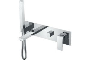 Смеситель для ванны с душем Boheme Qubic хром глянцевый