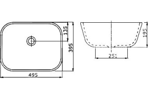 Накладная раковина Ssww  49.5 см (CL3003) - 2