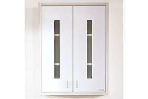 Шкаф Бриклаер Бали 60 светлая лиственница, белый глянец