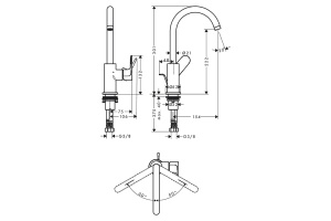 Смеситель для раковины Hansgrohe Rebris S хром - 3