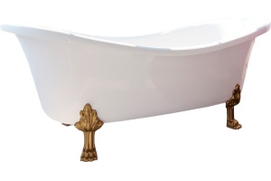 Ванна из искусственного камня Фэма Габриэлла 2 белая, ножки бронза