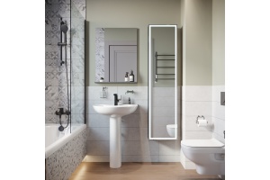 Раковина DIWO Ростов 0111 с пьедесталом, 60 см, фаянсовая, российская, тюльпан - 3