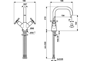 BA326AA ART Смеситель для умывальника - 2