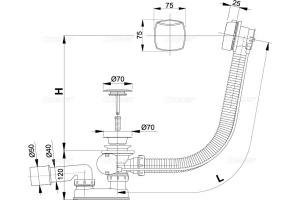 Слив-перелив AlcaPlast  (A51CRM) - 2