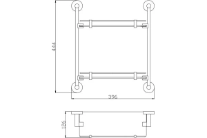 Полка стеклянная Rav Slezak Colorado двойная хром - 2