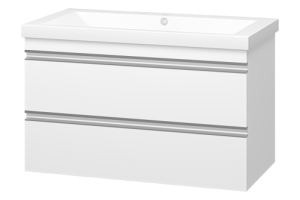 Тумба с раковиной Misty Ингрид 90 белая глянцевая