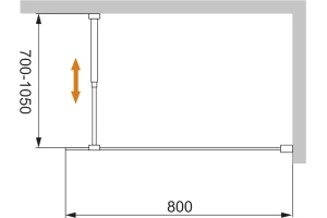 Душевая перегородка Cezares Liberta 80 черный (LIBERTA-L-1-80-120-C-NERO) - 3