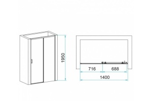Душевая дверь RGW Passage PA-017 140х195 профиль хром стекло прозрачное - 2
