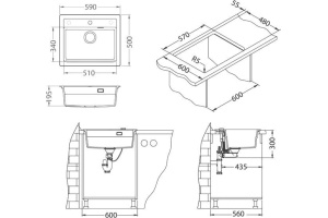 Мойка кухонная Alveus Atrox Granital 30 arctic - 3