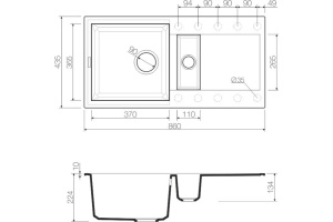 Мойка кухонная Omoikiri Sakaime 86-2-СH шампань - 3
