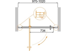 Душевая дверь в нишу Cezares Molveno BA 1 100 C Cr IV - 3