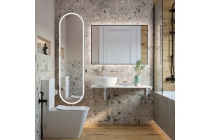 Мебель для ванной DIWO Элиста 100 белый мрамор, с раковиной Moduo 40 RING