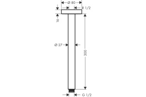 Кронштейн для верхнего душа  Hansgrohe S 30 черный матовый - 2