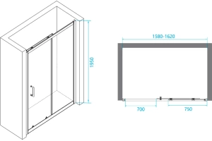 Душевая дверь RGW Passage PA-14B 160х195 профиль черный стекло прозрачное - 3