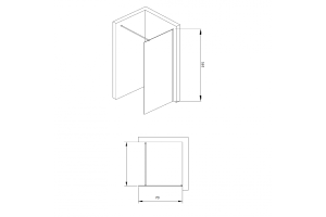 Душевая перегородка RGW WA-002 70х195 профиль хром стекло матовое - 3