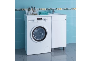 Тумба с раковиной над стиральной машиной Санта Марс 38 белый