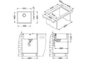 Мойка кухонная Alveus Quadrix Monarch 50 медь - 3