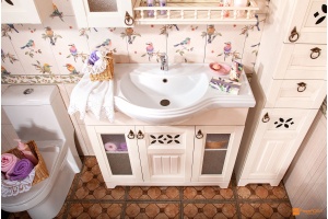 Тумба с раковиной Бриклаер Кантри 105 бежевый дуб - 3